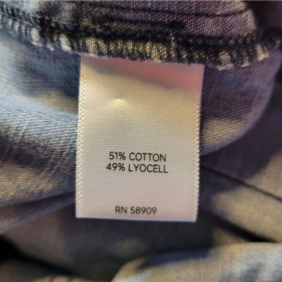 Westbound The Island Crop Blue Cotton Blend Cropped Straight Leg Pants Women's - Picture 9 of 12